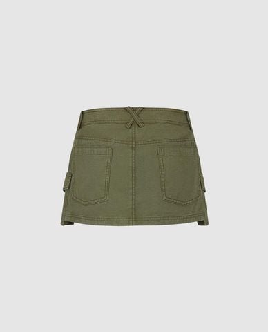  URBAN REVIVO - Chân váy chữ A mini túi hộp 
