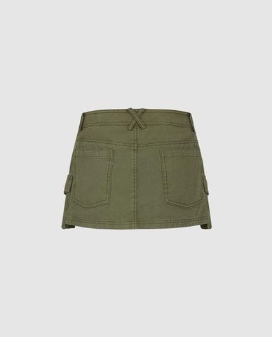  URBAN REVIVO - Chân váy chữ A mini túi hộp 