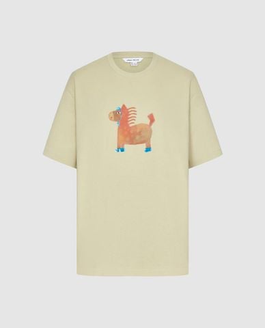  URBAN REVIVO - Áo thun nam cổ tròn tay ngắn in họa tiết 