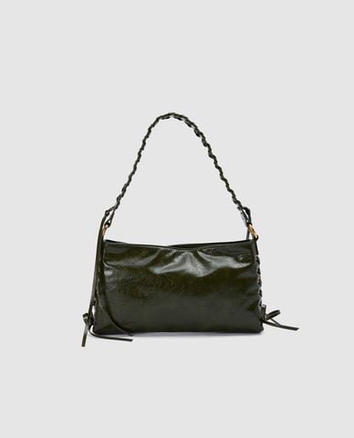  URBAN REVIVO - Túi đeo vai nữ phom chữ nhật dây tết 