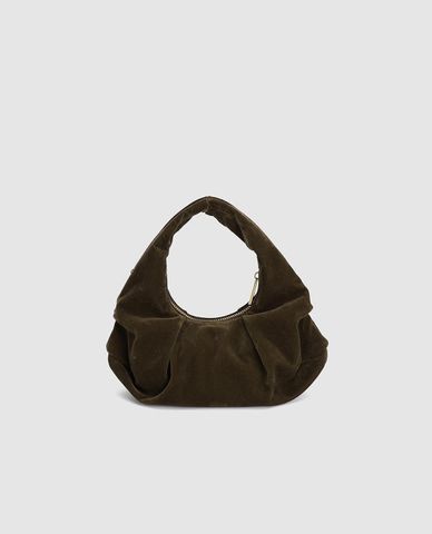  URBAN REVIVO - Túi đeo vai nữ hình bán nguyệt đính hạt 