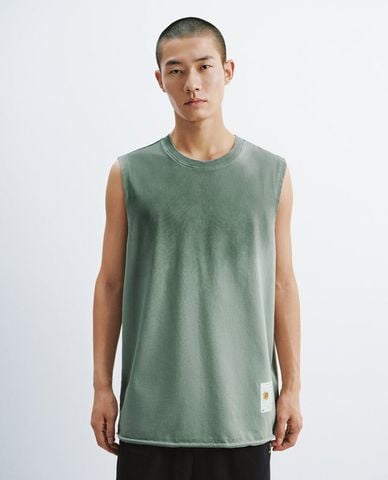  URBAN REVIVO - Áo sát nách nam cổ tròn in họa tiết 