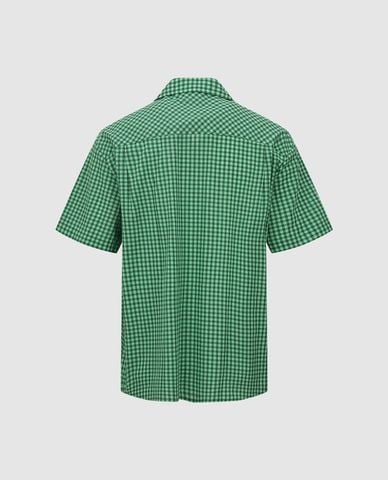  URBAN REVIVO - Áo sơ mi nam cổ bẻ tay ngắn sọc caro 