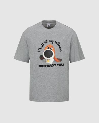  URBAN REVIVO - Áo thun nam cổ tròn tay ngắn in họa tiết 