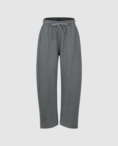  URBAN REVIVO - Quần nữ ống rộng lưng thun dây rút 