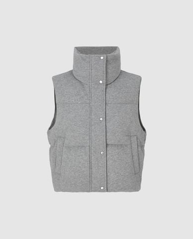  URBAN REVIVO - Áo khoác gilet nữ cổ cao phối nút bấm 