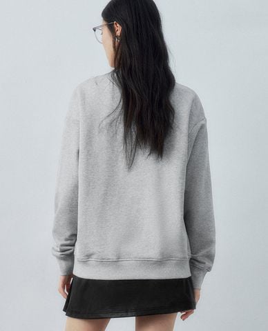  URBAN REVIVO - Áo sweatshirt nữ tay dài in họa tiết nơ 
