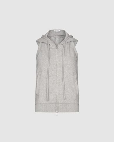  URBAN REVIVO - Áo khoác phối mũ nữ sát nách cá tính 