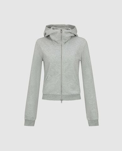  URBAN REVIVO - Áo khoác phối mũ nữ tay dài phom croptop 