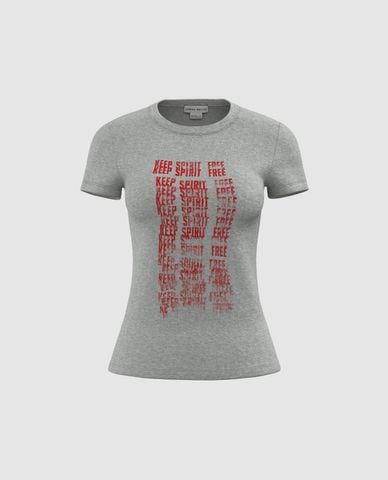  URBAN REVIVO - Áo thun nữ cổ tròn tay ngắn phom ôm 