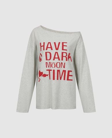  URBAN REVIVO - Áo trễ vai nữ tay dài in họa tiết 