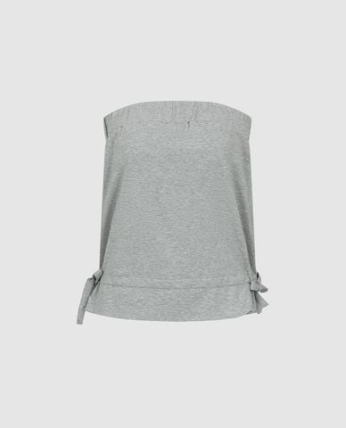  URBAN REVIVO - Áo kiểu nữ dáng ống phối dây rút 
