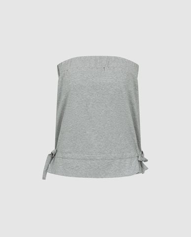  URBAN REVIVO - Áo kiểu nữ dáng ống phối dây rút 