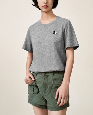  URBAN REVIVO - Áo thun nữ cổ tròn tay ngắn Printed Straight 