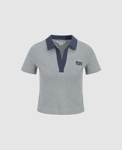  URBAN REVIVO - Áo polo nữ tay ngắn phom croptop 