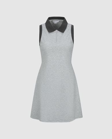  URBAN REVIVO - Đầm polo mini sát nách phom suông 