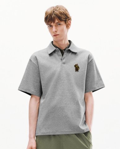  URBAN REVIVO - Áo polo nam tay ngắn phối họa tiết 