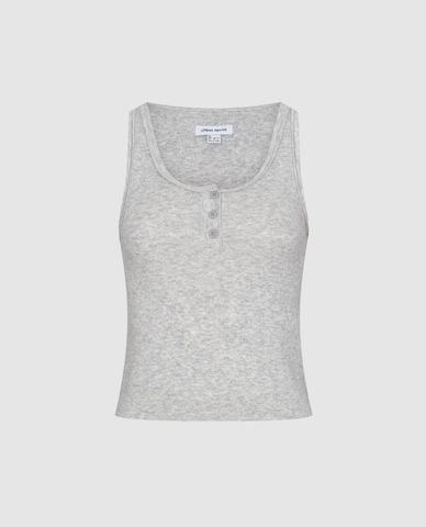  URBAN REVIVO - Áo dệt kim nữ cổ tròn sát nách phối nút 