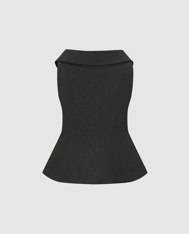  URBAN REVIVO - Áo khoác gilet nữ cổ vest hai hàng nút 