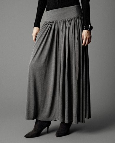  URBAN REVIVO - Chân váy chữ A midi xếp li 