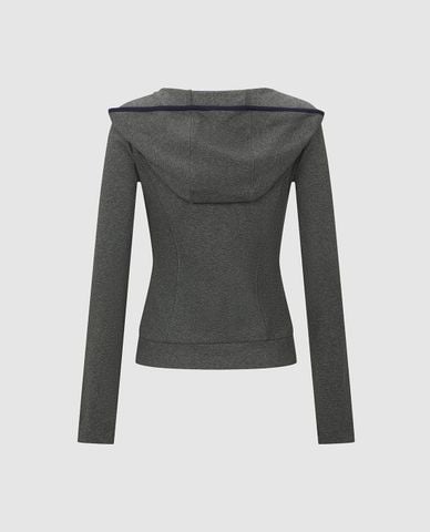  URBAN REVIVO - Áo kiểu nữ cổ V tay dài phối mũ 