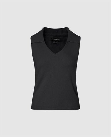  URBAN REVIVO - Áo dệt kim nữ sát nách cổ V 