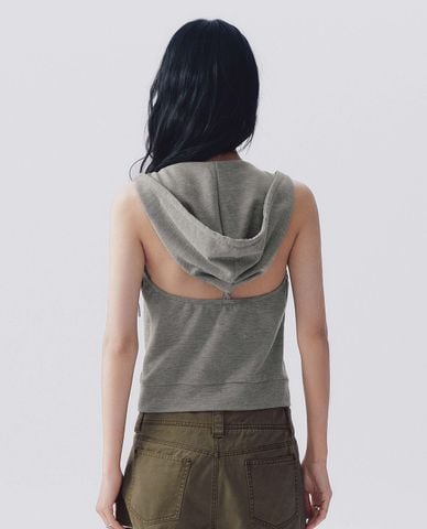  URBAN REVIVO - Áo sát nách nữ cổ V phối mũ 