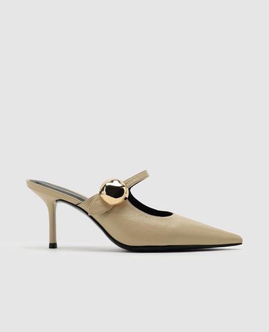  URBAN REVIVO - Giày mules cao gót nữ mũi nhọn 