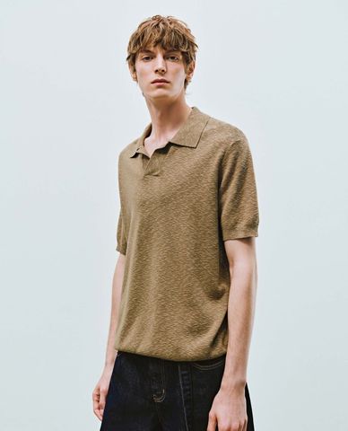  URBAN REVIVO - Áo polo nam dệt kim tay ngắn thanh lịch 
