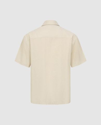  URBAN REVIVO - Áo sơ mi nam tay ngắn phối hoa 