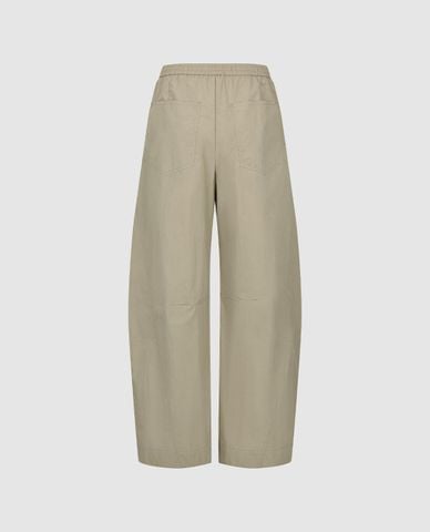  URBAN REVIVO - Quần nữ ống rộng lưng thun phối dây rút 