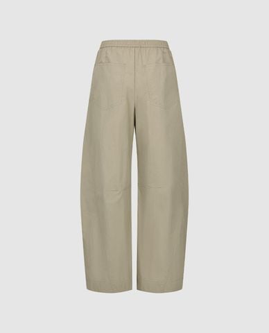  URBAN REVIVO - Quần nữ ống rộng lưng thun phối dây rút 