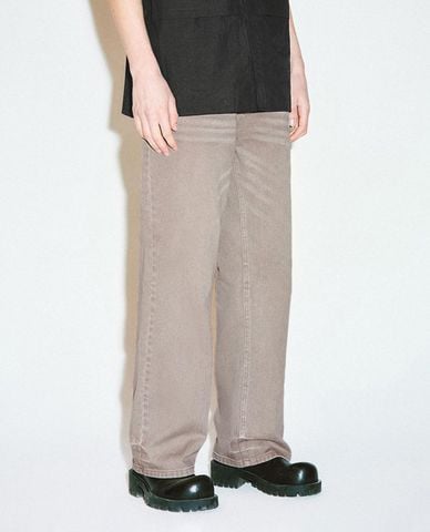 URBAN REVIVO - Quần jeans nam ống rộng wash bạc 