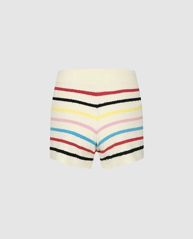  URBAN REVIVO - Quần short ngắn nữ dệt kim kẻ sọc 
