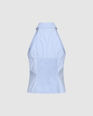  URBAN REVIVO - Áo sát nách nữ cổ sơ mi thanh lịch 