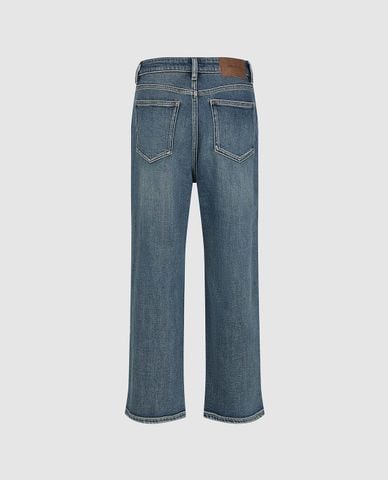  URBAN REVIVO - Quần jeans nữ ống đứng wash bạc 