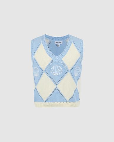  URBAN REVIVO - Áo dệt kim nữ sát nách cổ V phom croptop 