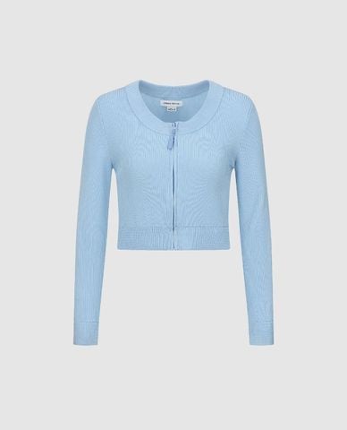  URBAN REVIVO - Áo khoác cardigan nữ phom croptop tay dài 