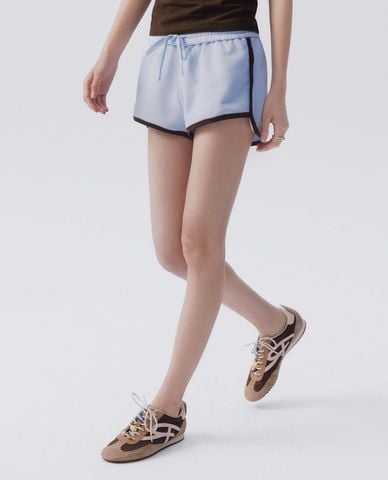  URBAN REVIVO - Quần short ngắn nữ thể thao phối viền 
