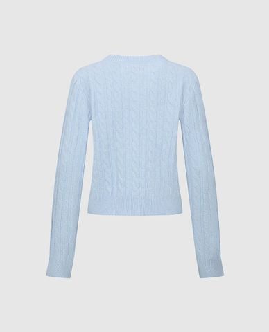  URBAN REVIVO - Áo khoác cardigan nữ tay dài thêu hoa phối nơ 