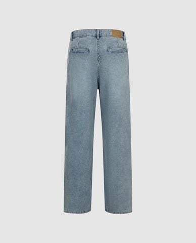  URBAN REVIVO - Quần jeans nam ống đứng wash bạc 