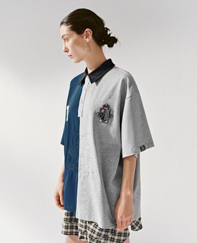  URBAN REVIVO - Áo polo nữ cổ bẻ tay ngắn in họa tiết 