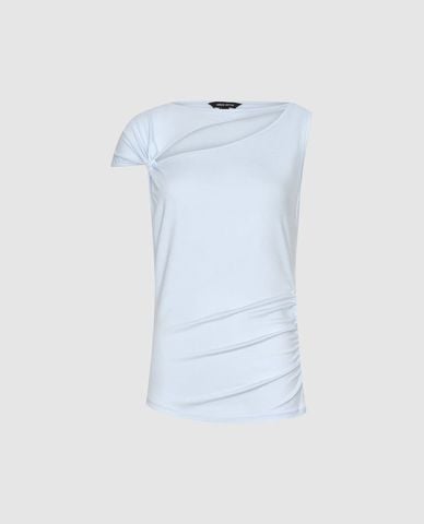  URBAN REVIVO - Áo kiểu nữ lệch vai cut out 