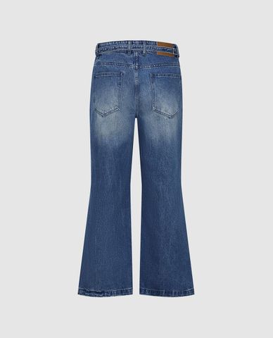  URBAN REVIVO - Quần jeans nam ống loe wash bạc 