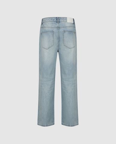  URBAN REVIVO - Quần jeans nam ống đứng wash bạc 