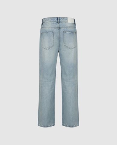  URBAN REVIVO - Quần jeans nam ống đứng wash bạc 