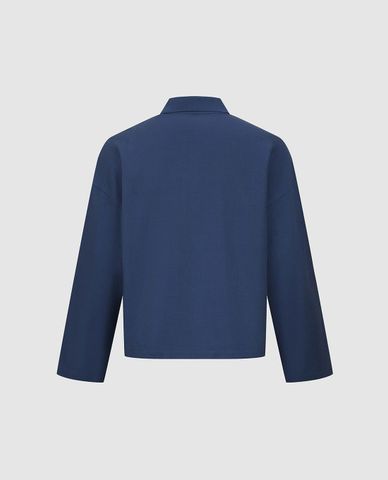  URBAN REVIVO - Áo polo nam cổ bẻ tay dài in chữ 
