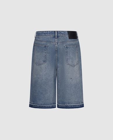  URBAN REVIVO - Quần short jeans nam rách gối wash bạc 