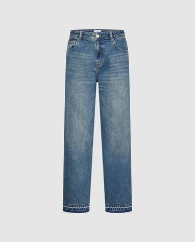  URBAN REVIVO - Quần jeans nam ống đứng wash bạc 