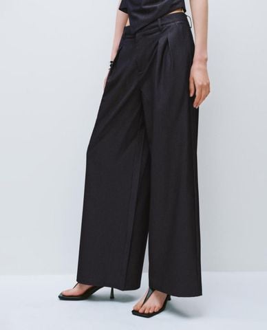  URBAN REVIVO - Quần nữ ống rộng lưng cao 